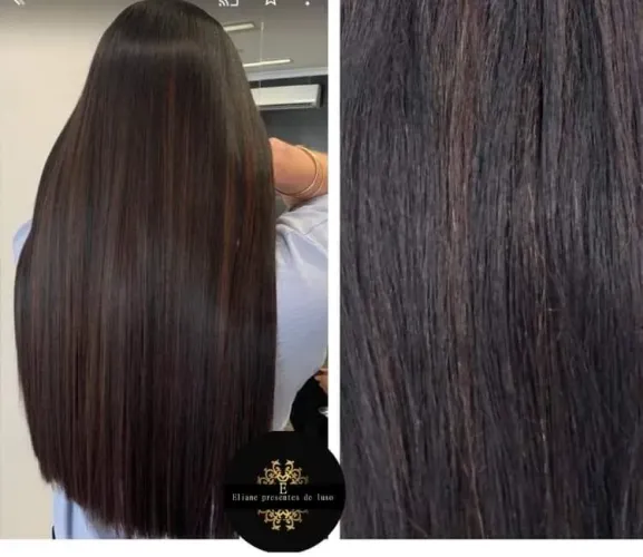 3 telas de cabelo indiano processados com misturas.