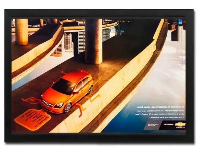 Chevrolet Vectra GTX 2008 ou 2009 - Quadro decorativo com propaganda original de revista