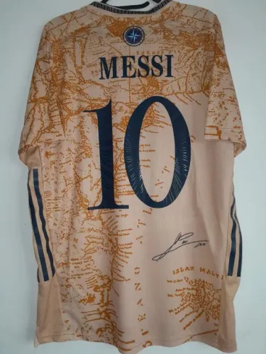Camisa Argentina Homenagem Maradona #10 Messi Autografada Certificada