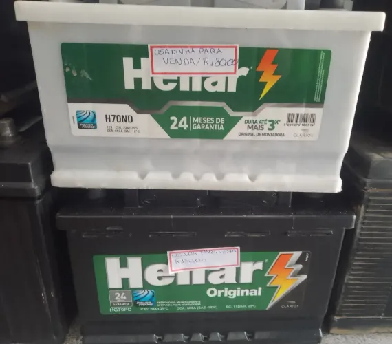 Bateria seminova para carros e caminhonetes.