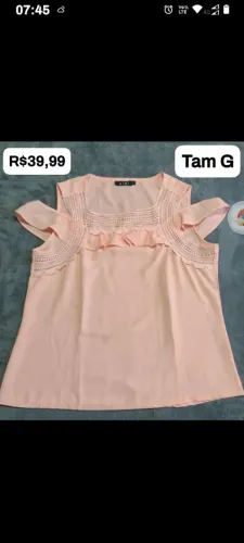 Blusa de renda feminina - Tamanho G
