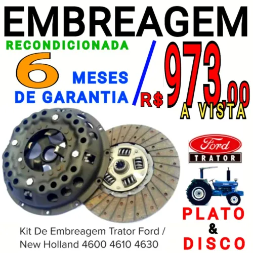 EMBREAGEM KIT PLATO E DISCO DO TRATOR FORD 4600 / 4610 / 4630