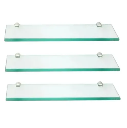 Prateleira de vidro decorativa 40x10 kit com 3 unidades