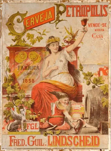 Cartaz propaga retrô Cerveja Petrópolis - Fábrica Fundada em 1858