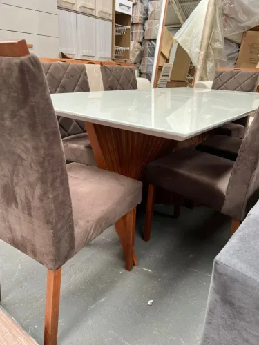 Mesa Alto Padrão com 6 Cadeiras NOVO FRETE GRÁTIS
