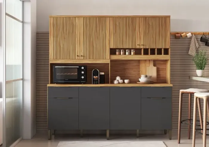 Armario de Cozinha Concord 8 Portas, 100% MDF - Rio Doce