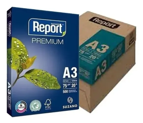 Resma de Papel A3 Report - caixa 2500fls