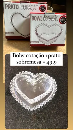 Conjunto de Prato e Bowl Coração - Lyor