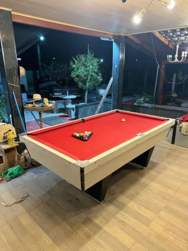 Mesa de Sinuca, Profissional - Fórmica bege - A melhor do mercado