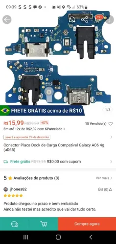 Placa conector de carga 10 unidades