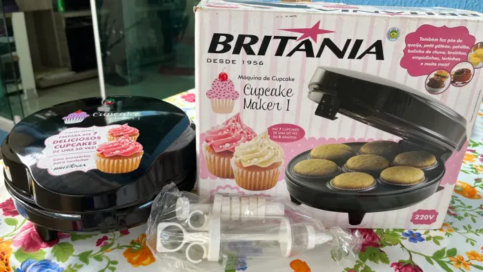 Máquina de Cupcake 7 Unidades Faz Pão de Queijo, Bolinhos e Mais | Fácil e Rápida