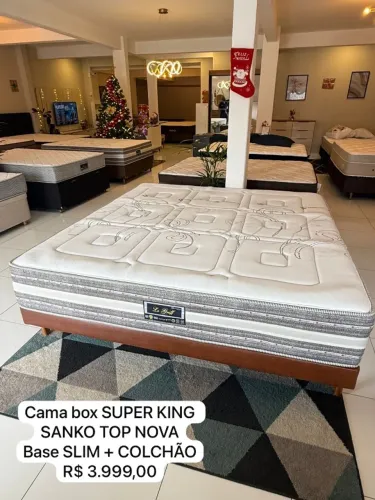 Colchão KING SANKO NOVO + BASE SLIM - Entrego! 