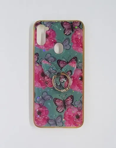 Case Capa Capinha Samsung Galaxy A11 de Silicone com Anel - Borboletas