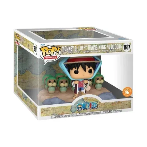 Funko Pop One piece Moment - Monkey D. Luffy Trains Kung Fu Dugong - Luffy treinando tarta