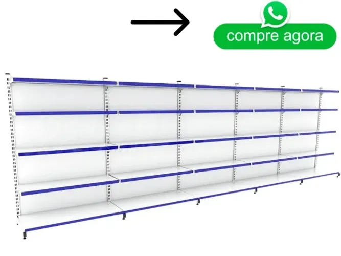 Gondola de Aço 1,70 de Altura 30x40 5 bandejas 