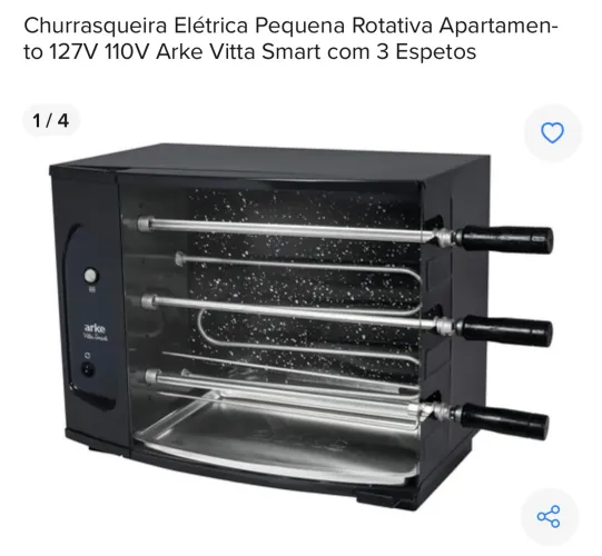 Assador Rotativo Elétrico Vitta Smart Arke 