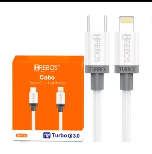 Cabo USB-C para Lightning H'REBOS Turbo 3 Metros