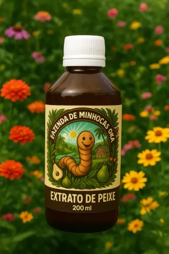 Adubo de extrato de peixe para plantas.