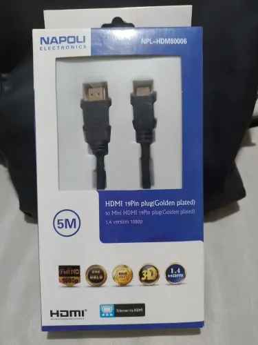 Cabo HDMI 5M Napoli para Mini HDMI - 1080p queima de estoque 25$