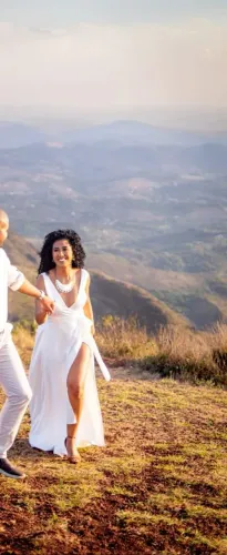 Vestido de noiva envelope transpassado 