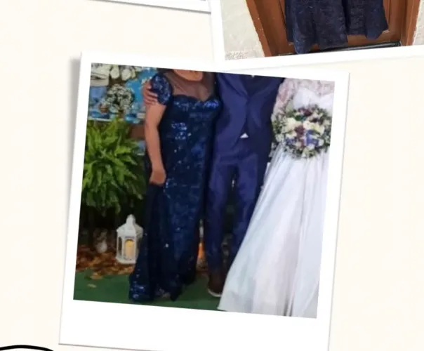 Vestido de festa azul royal - G R$250