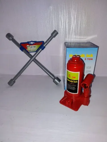 Kit de ferramentas para carro - Chave de roda + macaco hidráulico 5 toneladas