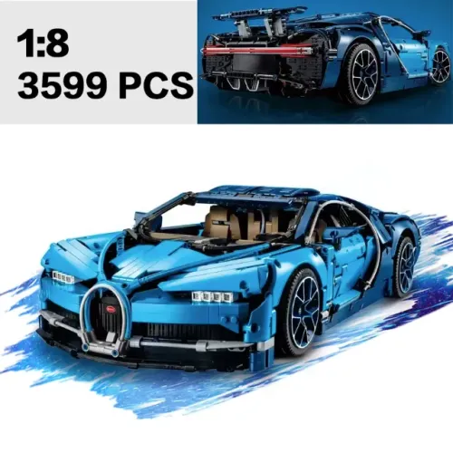 Legonérico Bugatti Chiron 3599 Peças p/ montar (57cm) compatível Lego #42083