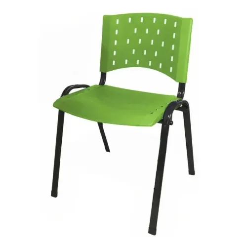 Cadeira Plástica 4 Pés Verde Polipropileno Resistente Empilhável Conforto Modelo 31203