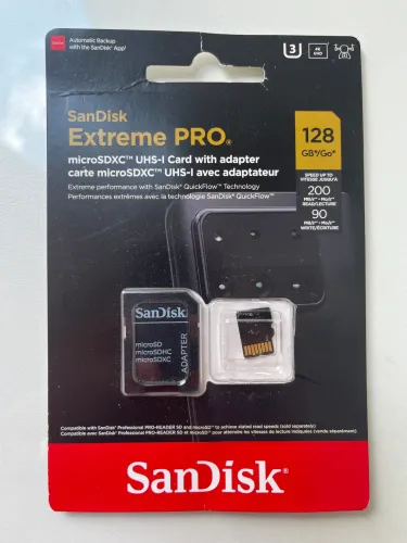 Cartão de memória SanDisk Extreme PRO 128 GB 200 MB/s