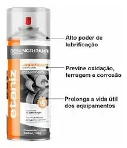 Óleo Desengripante Spray Lubrificante Multiuso Etaniz 300ml - Novo a pronta entrega