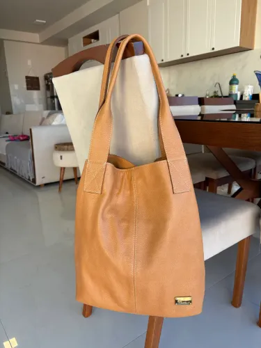 Bolsa de couro caramelo nov