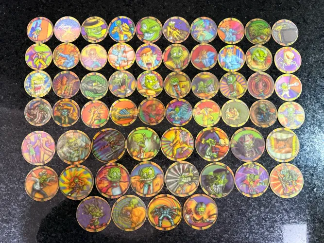 Coleção Tazos e Gigantazos O Maskara Completa Elma Chips