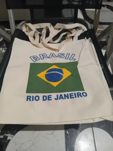 Bolsa ecobag ecológica algodão cru Brasil ícones Bolsa 
