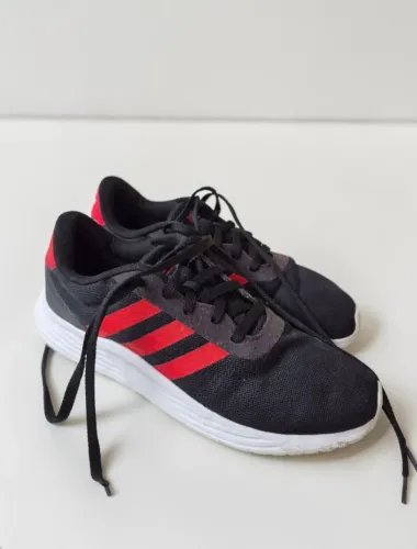 Tênis Adidas Lite Racer 2.0 Masculino - Preto/Vermelho - Tam 42 (Excelente Estado)