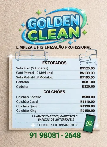 Limpeza profissional de estofados em garal