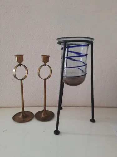 Lote de portas velas antigo