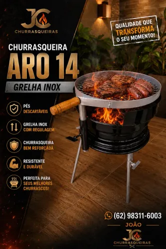 Churrasqueira aro 14 grelha inox