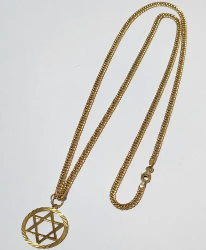 Cordão elo duplo de ouro 18k