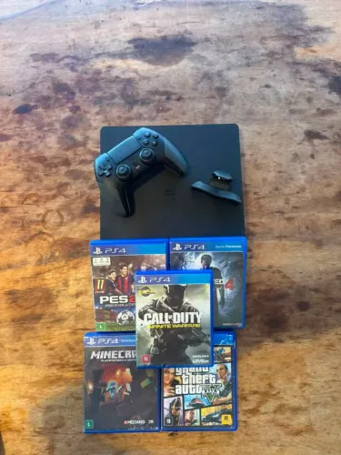 PS4 Slim + 5 Jogos + Controle com Paddles (Sony)