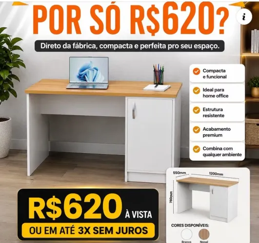 Mesa para escritório em mdf 