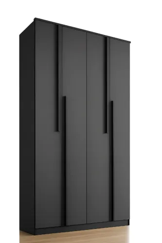 Guarda Roupa Solteiro 4 Portas 2 Gavetas Madeira Originals Preto