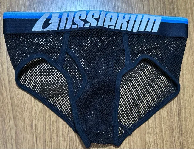 Cueca slip masculina Aussiebum original de rede tamanho M preta