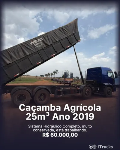 Caçamba Basculante Agrícola Graneleira 25 m³ Bascula