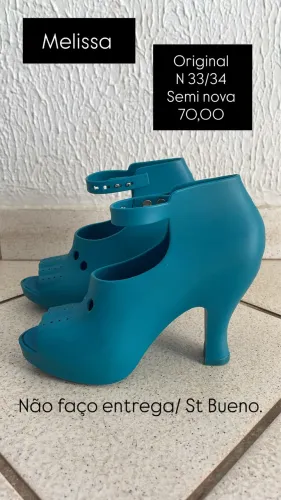 Sandália de salto MELISSA n33/34 azul original usada apenas 70,00