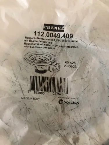 Válvula de Escoamento Pia Cozinha FRANKE 112.0049.409
