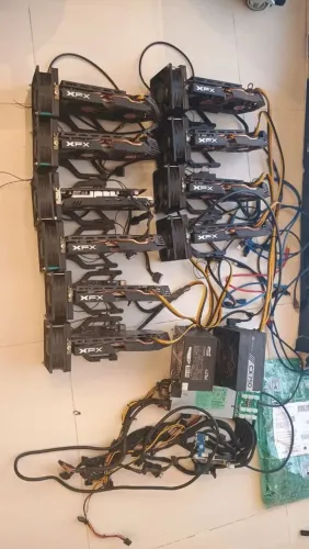 10 placas RX 580 8GB + fonte de energia