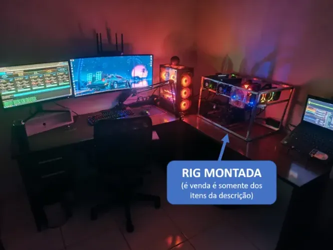 Estrutura RIG Mineração + Kit Mineração Riser Cabo GPU Riser Multiplicador