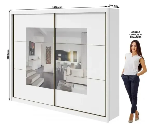 Guarda Roupa Casal Espelhado - Excelente Estado