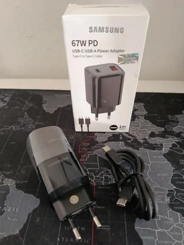 Carregador Samsung 67W com fonte USB e USB-C e cabo tipo C / MEGA OFERTA
