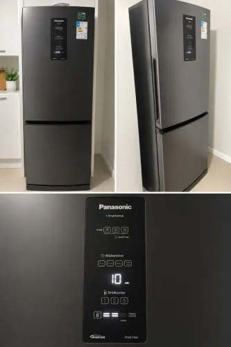 Geladeira Panasonic Inverter 460 L Cor Black Inox